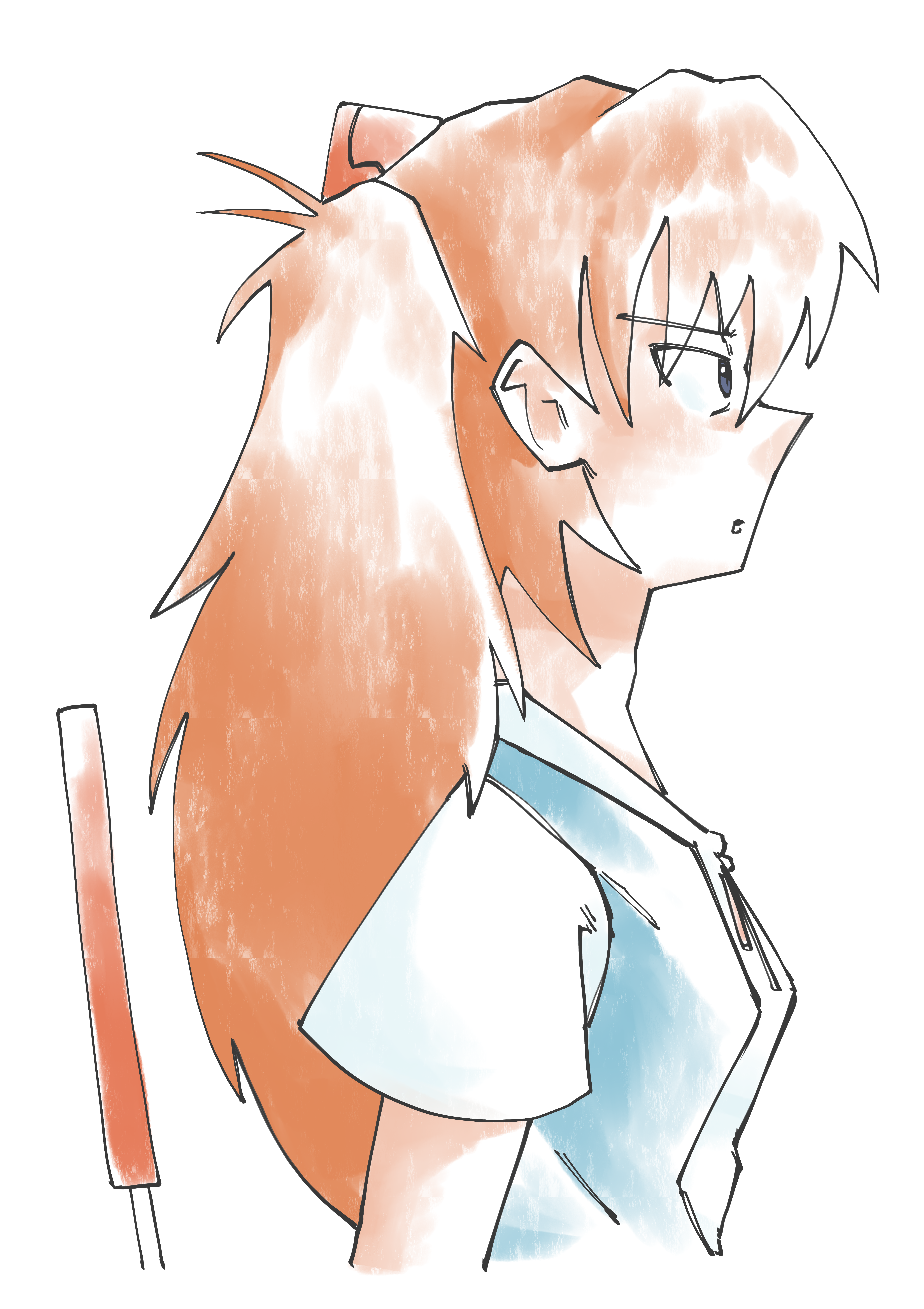 Asuka, staring forward aimlessly
